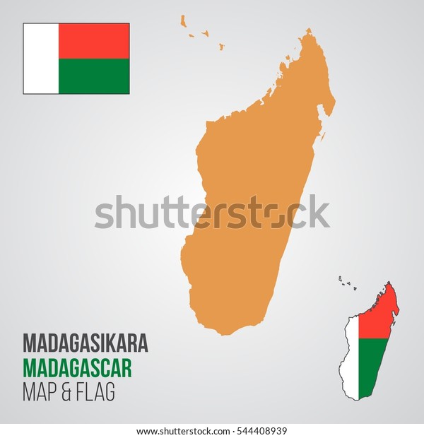 Madagascar Map Flag Stock Vector (Royalty Free) 544408939