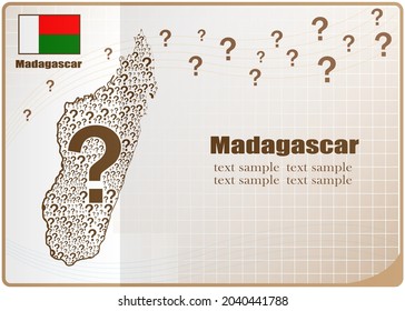 Madagascar map flag made from question mark.