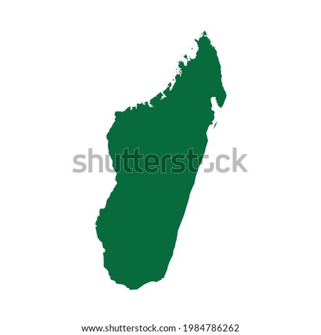 Madagascar Map. Madagascar map flat chart vector illustration