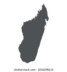 Madagascar map in gray on a white background