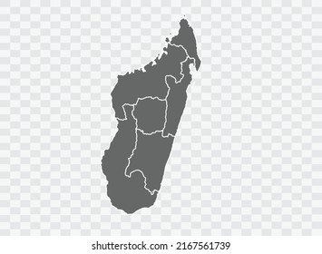 Madagascar Map grey Color on Background png