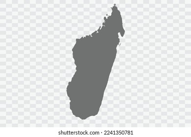 Color gris del mapa de Madagascar en blanco sin línea de demarcación Fondo Png