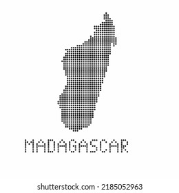 Madagascar map with grunge texture in dot style. Abstract vector illustration of a country map with halftone effect for infographic. 