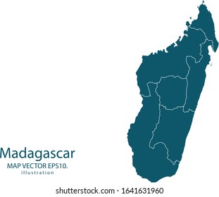 Madagascar map High Detailed on white background. Abstract design vector illustration eps 10