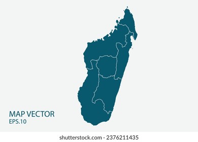 Madagascar map High Detailed on white background. Abstract design vector illustration eps 10
