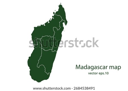 Madagascar map High Detailed on white background. Abstract design vector illustration eps 10
