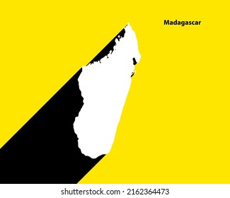 Madagascar Map on retro poster with long shadow. Vintage sign easy to edit, manipulate, resize or colorize.