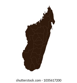 Madagascar map on white background vector.