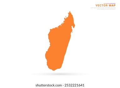 Mapa de Madagascar - estilo abstracto anaranjado aislado en el Vector de fondo blanco.