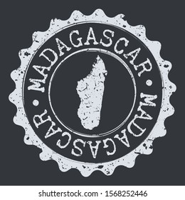 Madagascar Map Seal. Silhouette Postal Passport Stamp. Round Vector Icon Postmark.