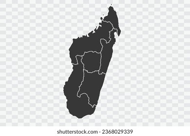 Madagascar Map Shadow Color on White Background quality files Png