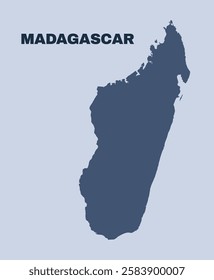 Madagascar map simple flat vector