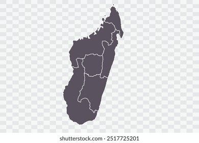 Madagascar Map Smoke Color on White Background quality files Png