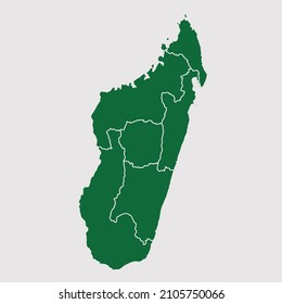 Madagascar map vector, Abstract design vector illustration Eps 10. Green color palette color. High Detailed on white background.