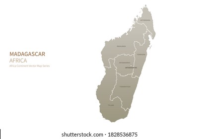 Madagascar map. vector map of african countries.