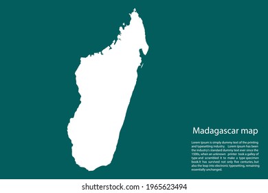 Madagascar map vector, isolated on Green  background