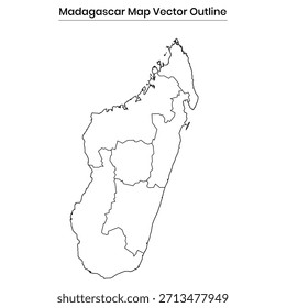 Madagascar Map Vector Outline Country Border