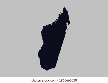 Madagascar map vector,Not isolated blue color on gray background