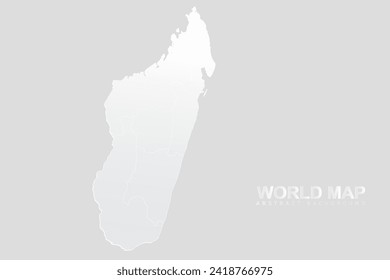 Madagascar Map - World Map vector template with High detailed including white and grey gradient color and white outline color isolated on grey background - Vector illustration eps 10