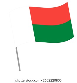 Bandeira nacional de Madagascar salta com mastro