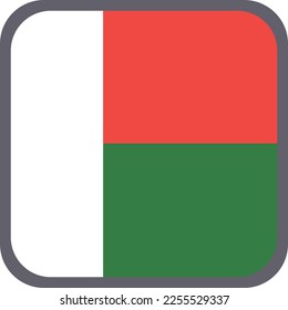 Madagascar national flag  vector Illustration material