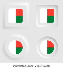 Madagascar neumorphic graphic and label set. Element of impact for the use you want to make of it.