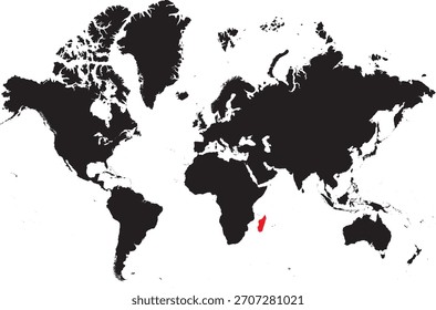 Madagascar on the World Map
