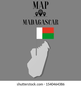 Madagascar outline world map silhouette vector illustration, creative design background, national country flag, design element, symbols from countries all continents set. 