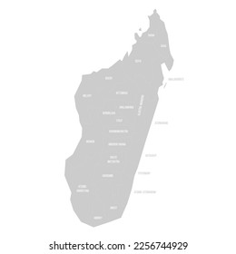 Madagascar political map of administrative divisions