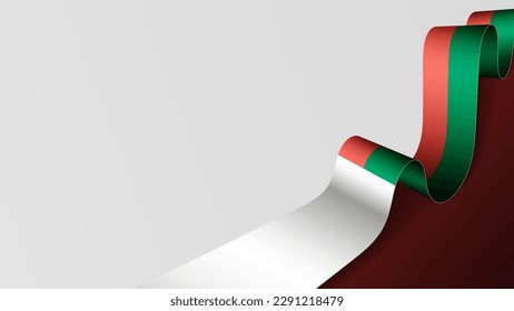 Madagascar ribbon flag background. Element of impact for the use you want to make of it.