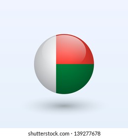 Madagascar Round Flag. Vector illustration.