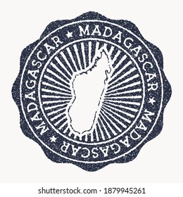 Madagascar stamp. Travel rubber stamp with the name and map of the country, vector illustration. Can be used as insignia, logotype, label, sticker or badge of Madagascar.