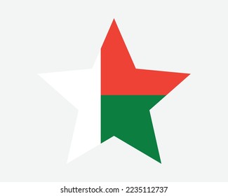 Madagascar Star Flag. Malagasy Star Shape Flag. Country National Banner Icon Symbol Vector Flat Artwork Graphic Illustration svg