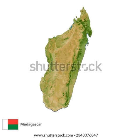 Madagascar Topography Country  Map Vector