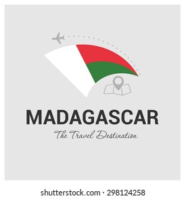 Madagascar The Travel Destination logo - Vector travel company logo design - Country Flag Travel and Tourism concept t shirt graphics - vector illustration