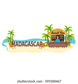 Madagascar. Travel. Palm drink summer lounge chair tropical