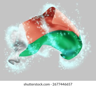 Madagascar, Vector 3d en un torbellino de magia radiante