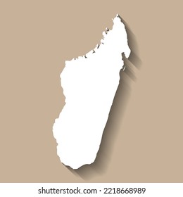 Silueta de mapa de país vector de Madagascar