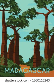 Madagascar Vector Illustration Background. Travel to Republic of Madagascar. Flat Cartoon Vector Illustration in Colored Style.