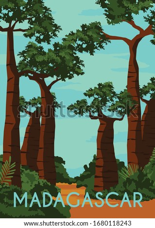 Madagascar Vector Illustration Background. Travel to Republic of Madagascar. Flat Cartoon Vector Illustration in Colored Style.