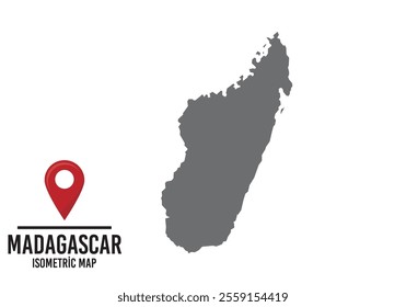 Madagascar vector map illustration, country map with markings. vector illustration.	
