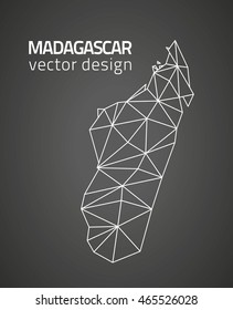 Madagascar vector polygonal triangle outline map