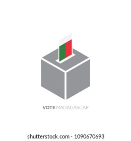 Madagascar voting concept. National flag and ballot box.