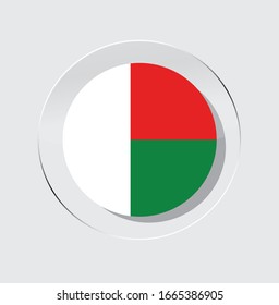 Madagaskar country flag circle icon with a white background