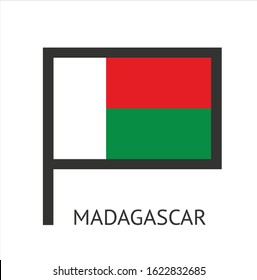 
Madagaskar country flag icon with a white background