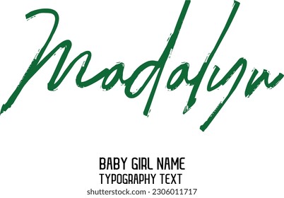 Madalyn Baby Girl Name in Stylish Lettering Cursive Typography Text