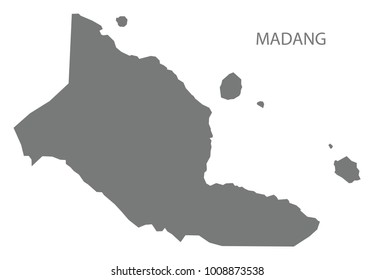 Madang map of Papua New Guinea grey illustration silhouette shape