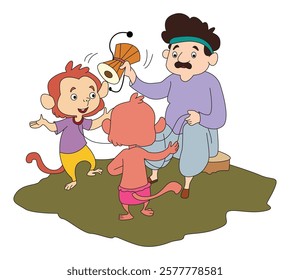A madariwala is doing monkey is dancing
