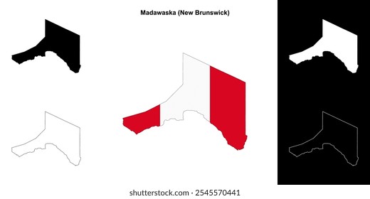 Madawaska county (New Brunswick) outline map set