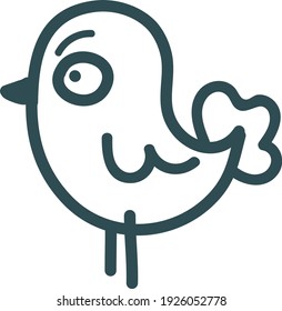 Maddened chicken, illustration, vector on white background.